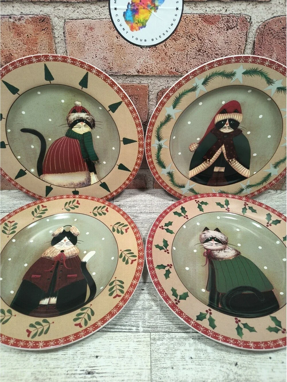 Oneida Sakura Fiddlestix Christmas HOLIDAY CATS 8 1/4